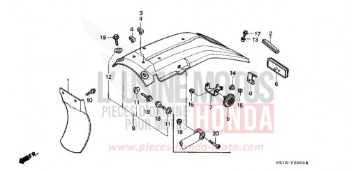 KOTFLUEGEL, HINTEN XR250RP de 1993